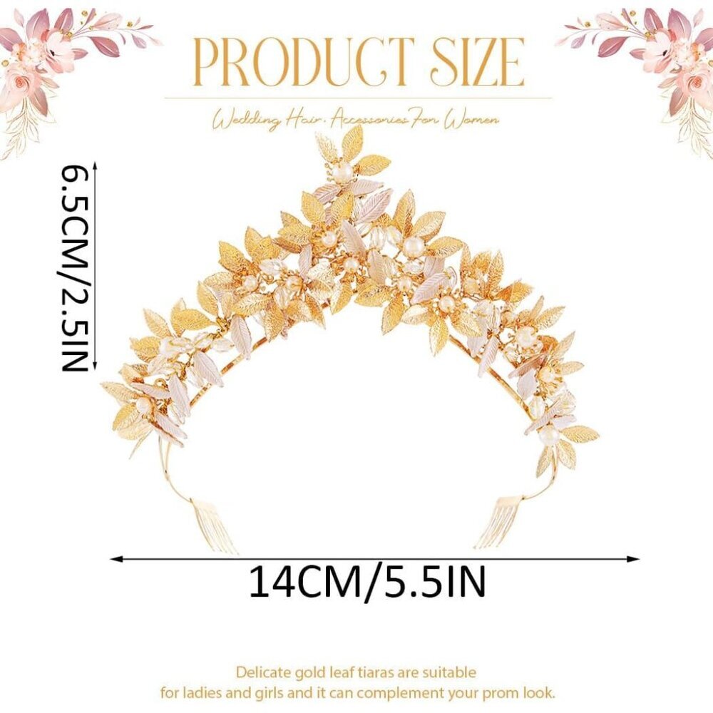 Gold Leaf Headband Alloy Roman Laurel Crown Wedding Prom Costume Accessory - Picture 3 of 7